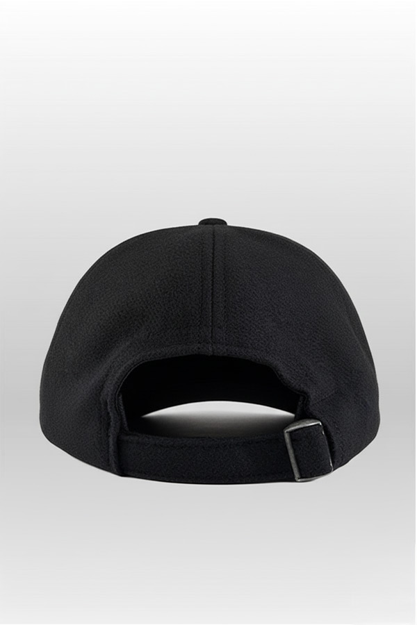 NAKAMOTO Black Wool Baseball Cap - Back View