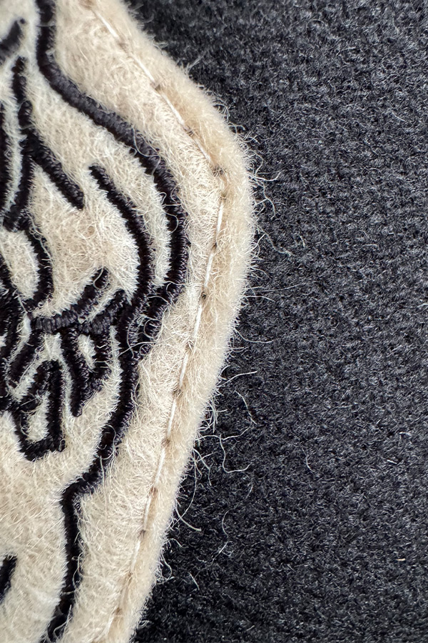 NAKAMOTO Black Wool Baseball Cap - Embroidered Patch Detail