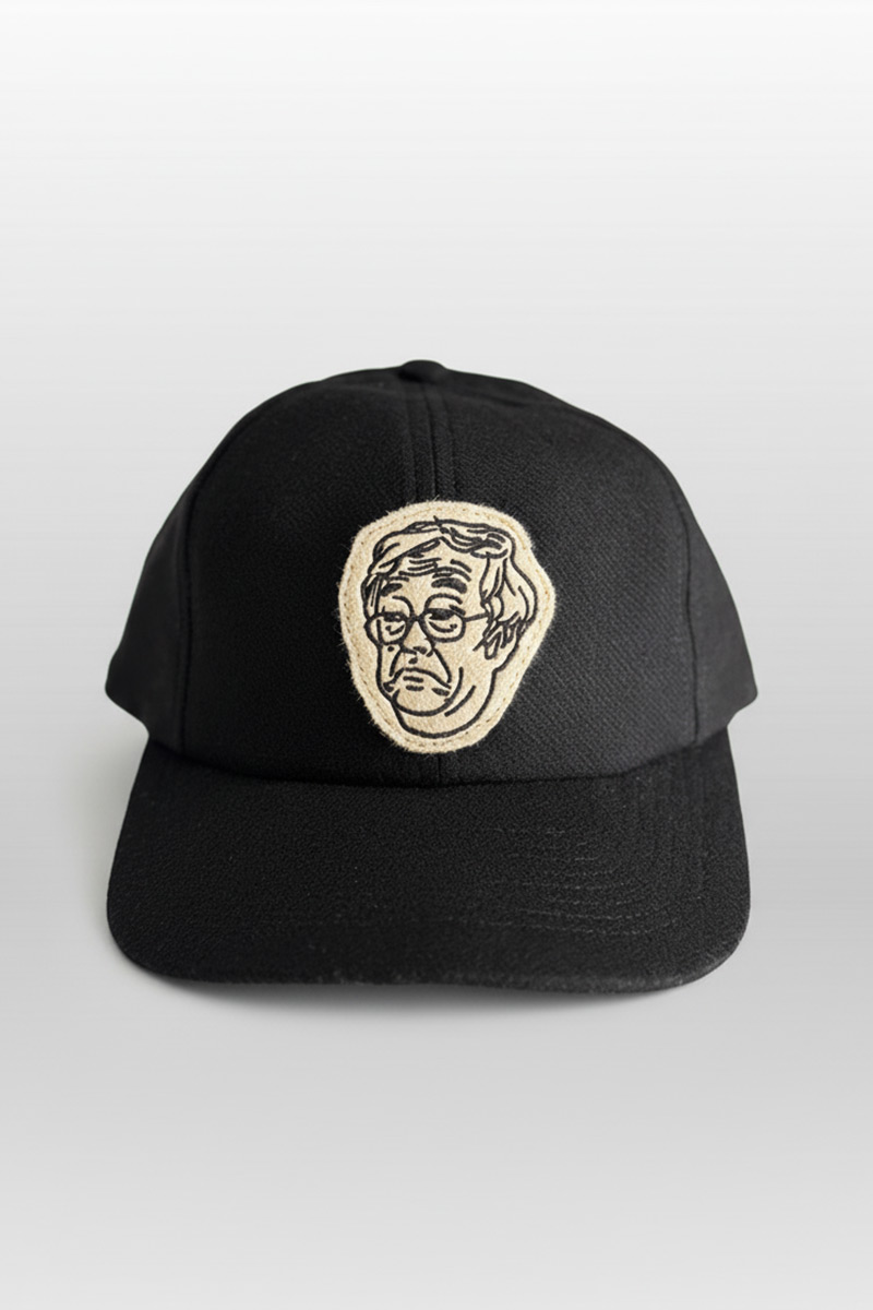 NAKAMOTO Black Wool Baseball Cap - Front View