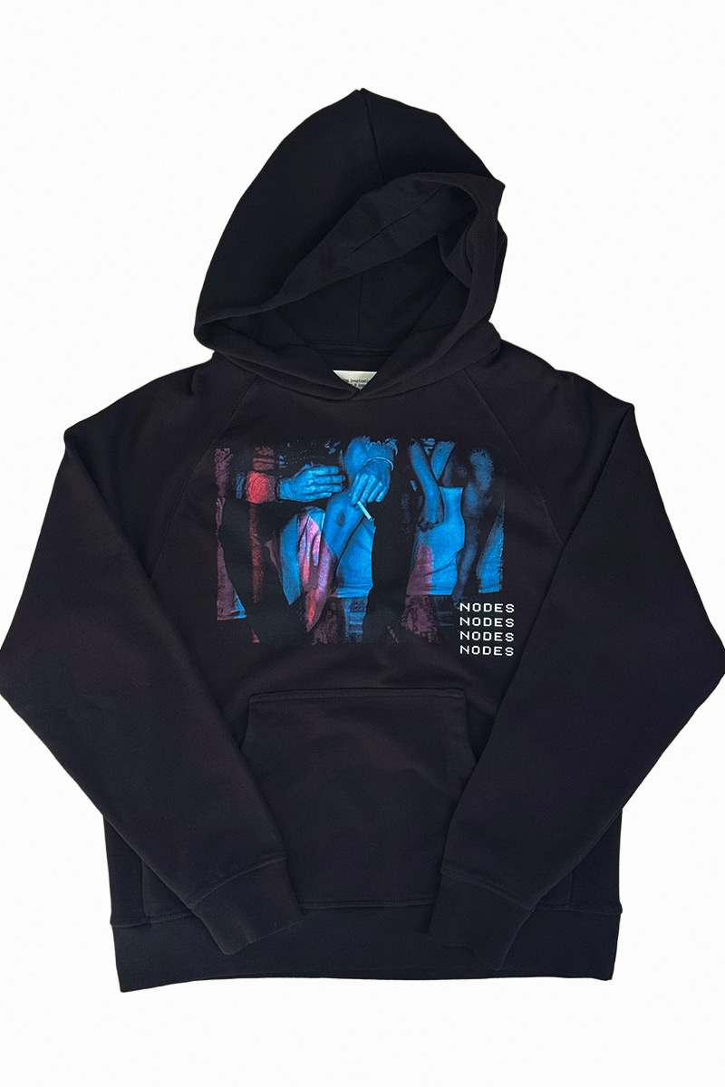 NODES Jet Black Terry Hoodie - Front View