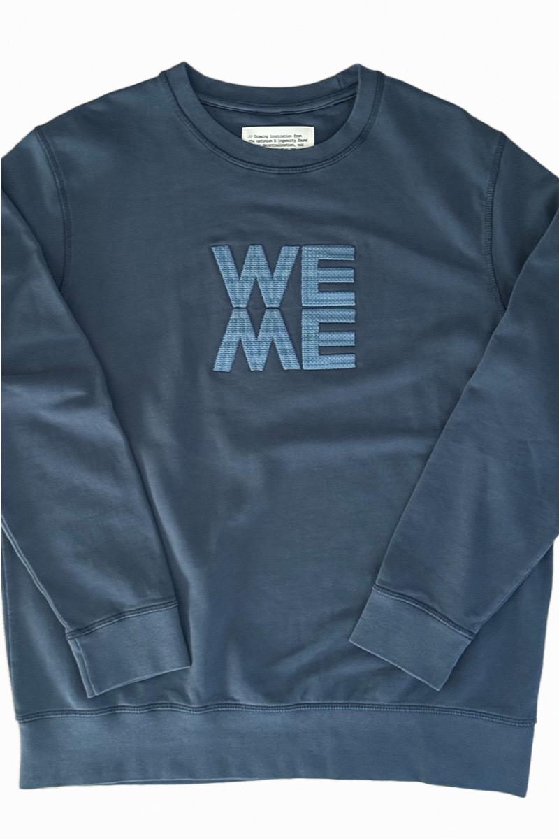 WE / ME Orion Blue French Terry Crewneck - Front View